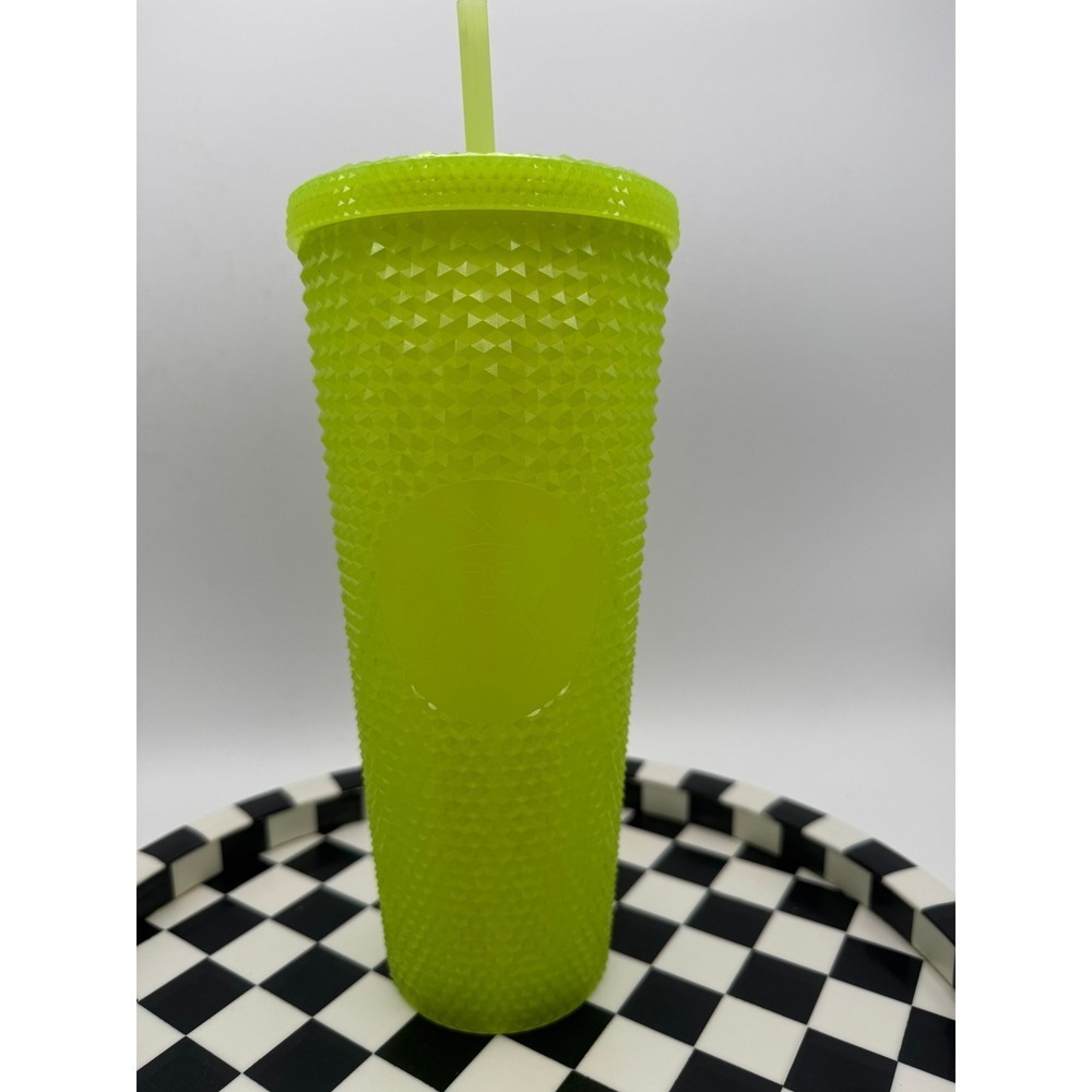 Starbucks 24 oz Studded Tumbler Neon Green Lime Green Cold Cup